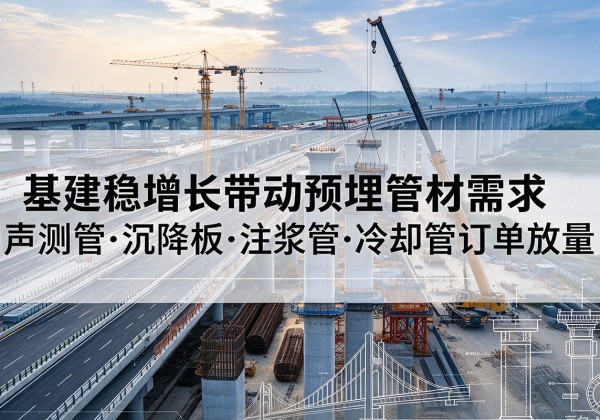 玉树基建稳增长带动预埋监测管材需求，声测管、沉降板、注浆管订单持续放量